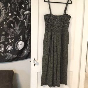 Smocked Jersey Polka Dot Jumpsuit (with pockets!)